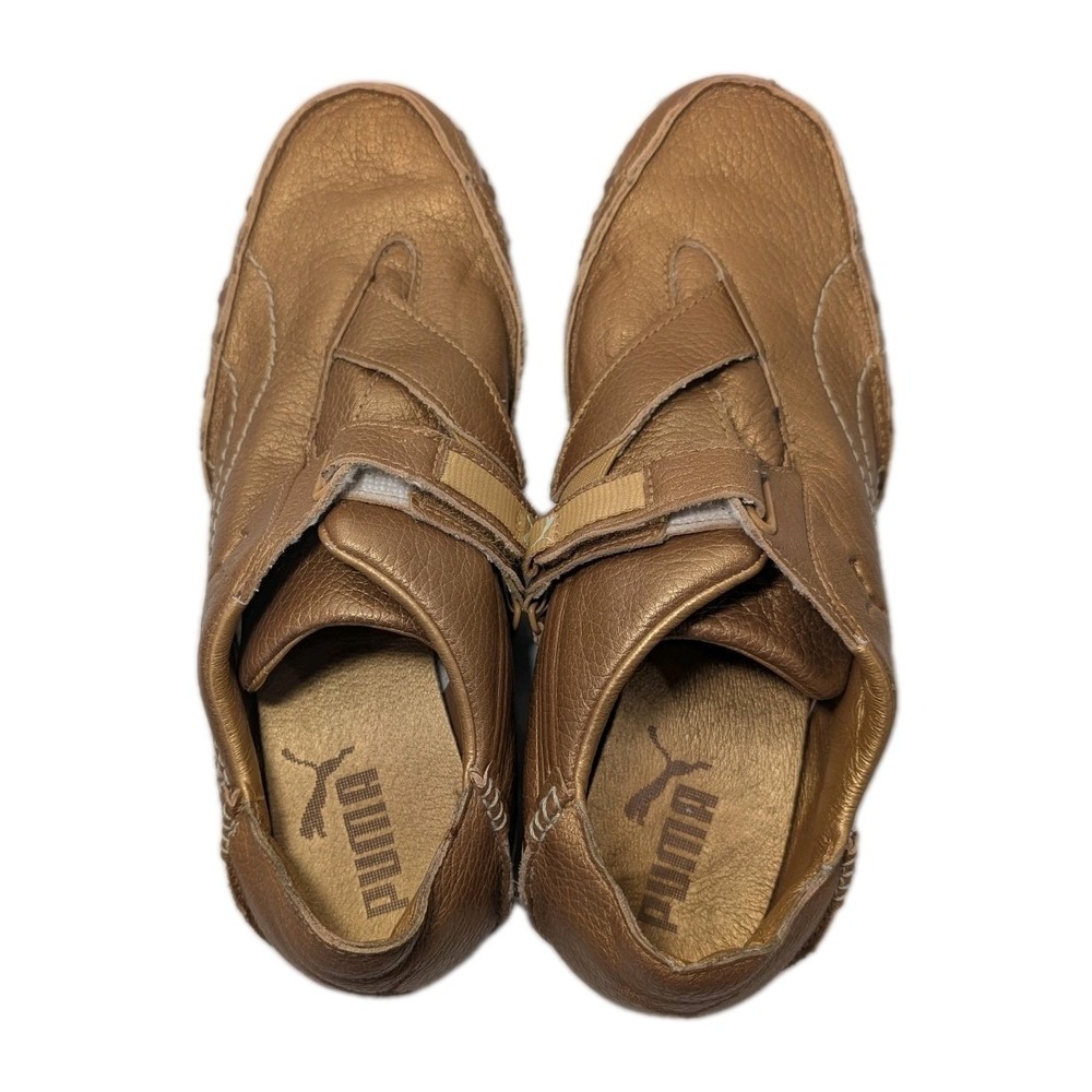Vintage Puma Amoko 2 Womens 9.5 Brown Croc Embossed Leather Driving Loafers - Picture 6 of 10